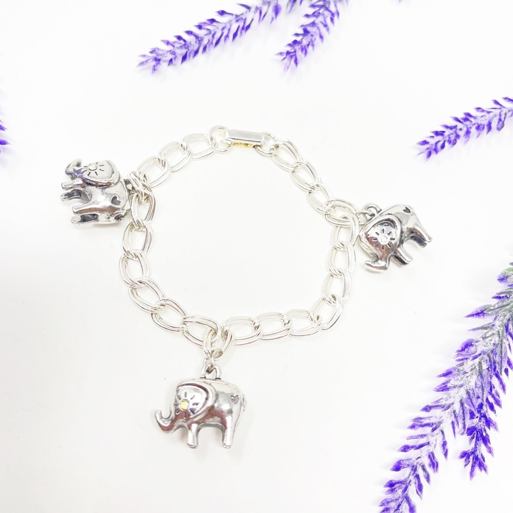 Chic Silver Elephant Charm Bracelet